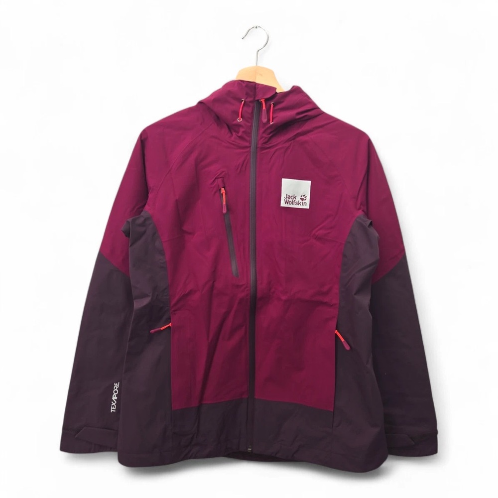 #86 JACK WOLFSKIN | Two-Tone purple Berry Hooded Outdoor Jacket Small 20.5” PTP‎